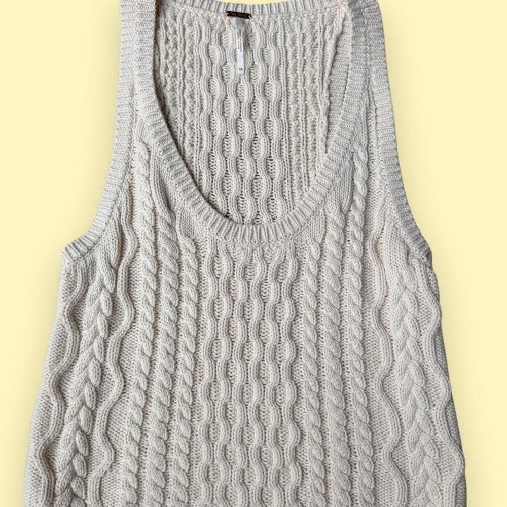 Free-people Women's Cream and Tan Vest